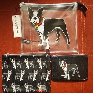 Marc Tetro Clear and Black Dog Travel Pouch Set